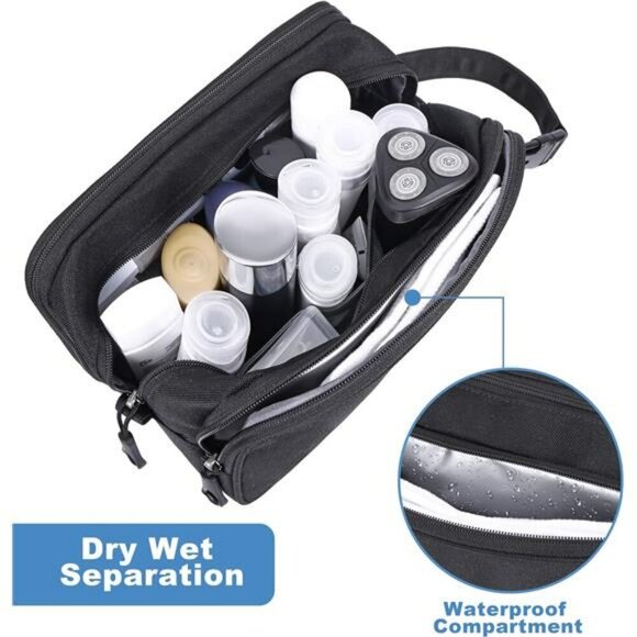 Mens Hygiene Bag Waterproof Tactical Toiletry Kit Travel Dopp Kit YKK Zippers - Picture 3 of 7